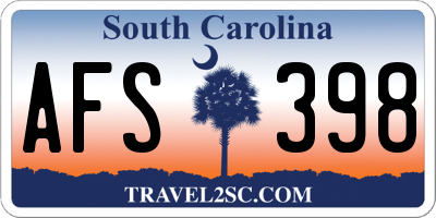 SC license plate AFS398