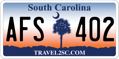 SC license plate AFS402