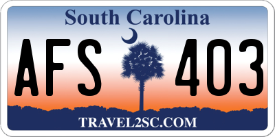 SC license plate AFS403