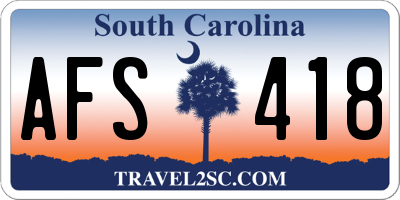 SC license plate AFS418