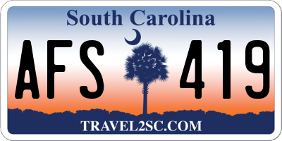 SC license plate AFS419
