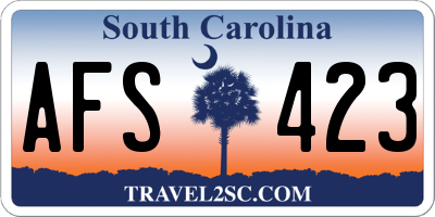SC license plate AFS423