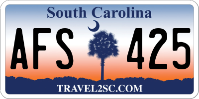 SC license plate AFS425