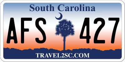 SC license plate AFS427