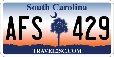 SC license plate AFS429