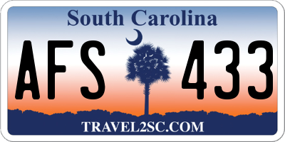 SC license plate AFS433