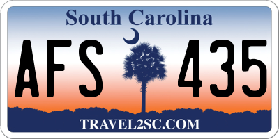 SC license plate AFS435