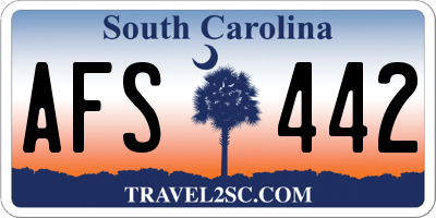 SC license plate AFS442
