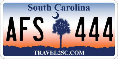 SC license plate AFS444