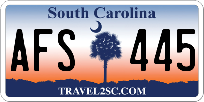 SC license plate AFS445