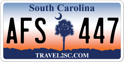 SC license plate AFS447