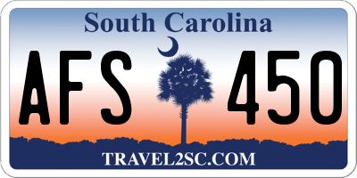 SC license plate AFS450