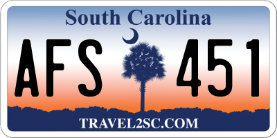 SC license plate AFS451