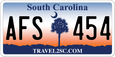 SC license plate AFS454