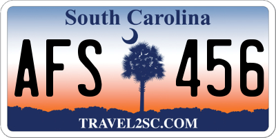SC license plate AFS456