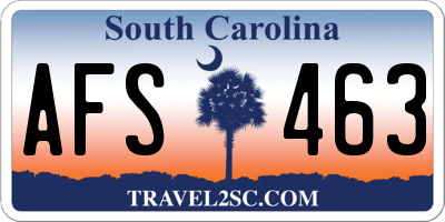 SC license plate AFS463