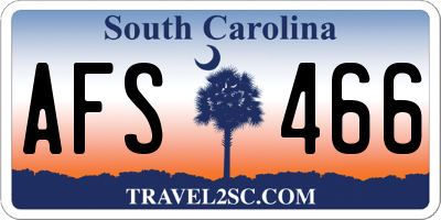 SC license plate AFS466