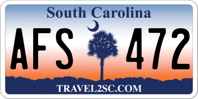 SC license plate AFS472