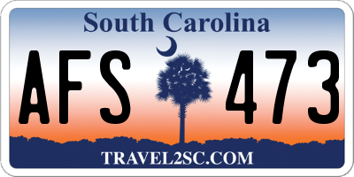 SC license plate AFS473
