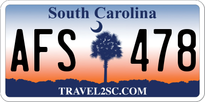 SC license plate AFS478