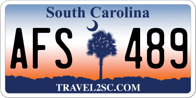 SC license plate AFS489