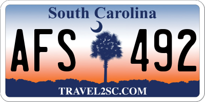 SC license plate AFS492