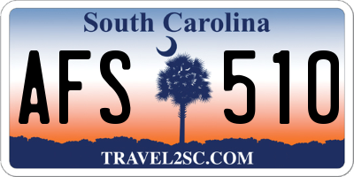 SC license plate AFS510