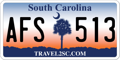 SC license plate AFS513