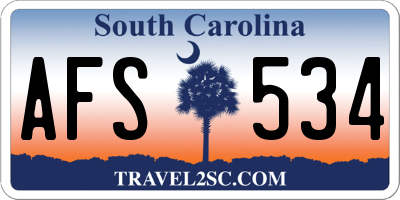 SC license plate AFS534