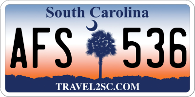 SC license plate AFS536