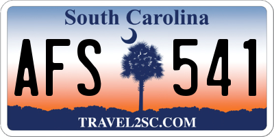 SC license plate AFS541