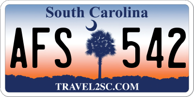 SC license plate AFS542