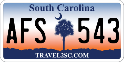 SC license plate AFS543