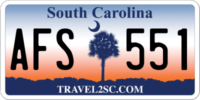 SC license plate AFS551