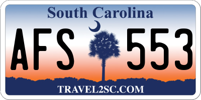 SC license plate AFS553