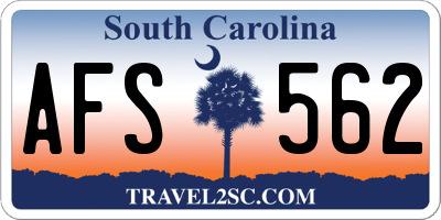 SC license plate AFS562
