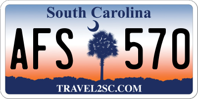 SC license plate AFS570