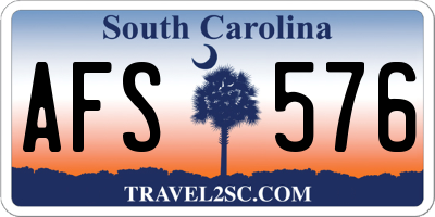 SC license plate AFS576