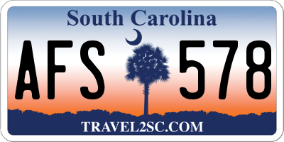 SC license plate AFS578