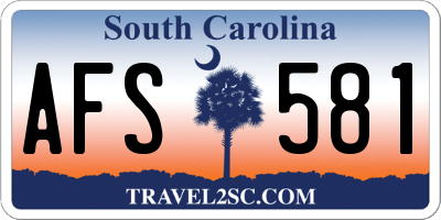 SC license plate AFS581