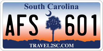 SC license plate AFS601