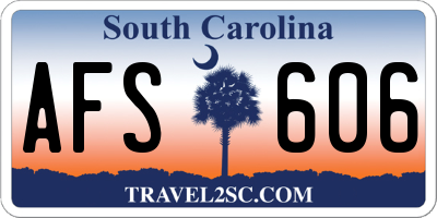 SC license plate AFS606