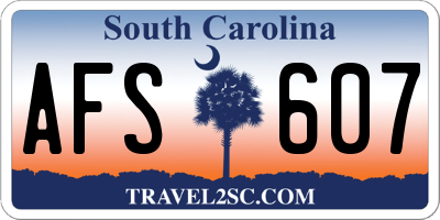 SC license plate AFS607