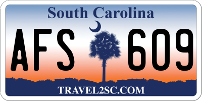 SC license plate AFS609