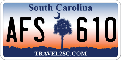 SC license plate AFS610