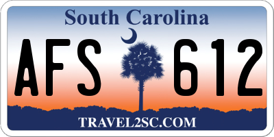 SC license plate AFS612