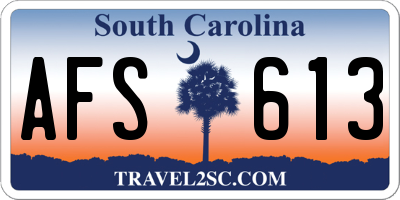 SC license plate AFS613