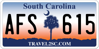 SC license plate AFS615