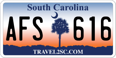 SC license plate AFS616