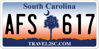 SC license plate AFS617
